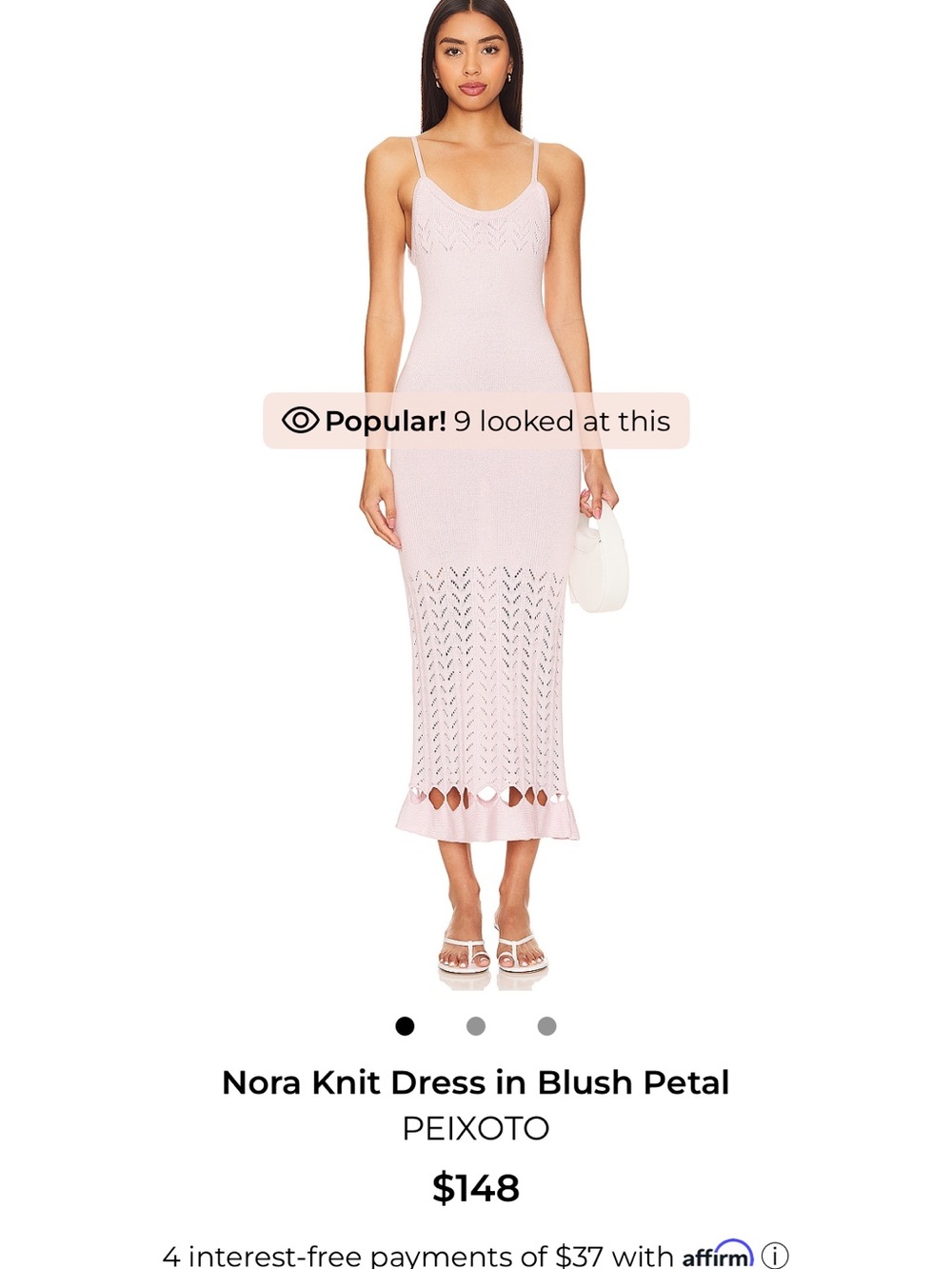 Peixoto Blush Knit Maxi Dress with Openwork Hem